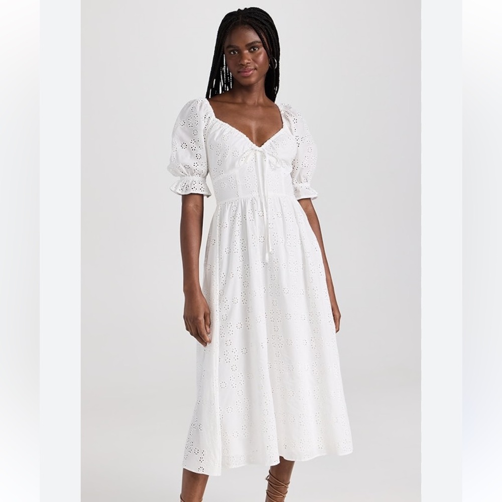 Hill house white midi Ophelia eyelet dress new  with tags size small